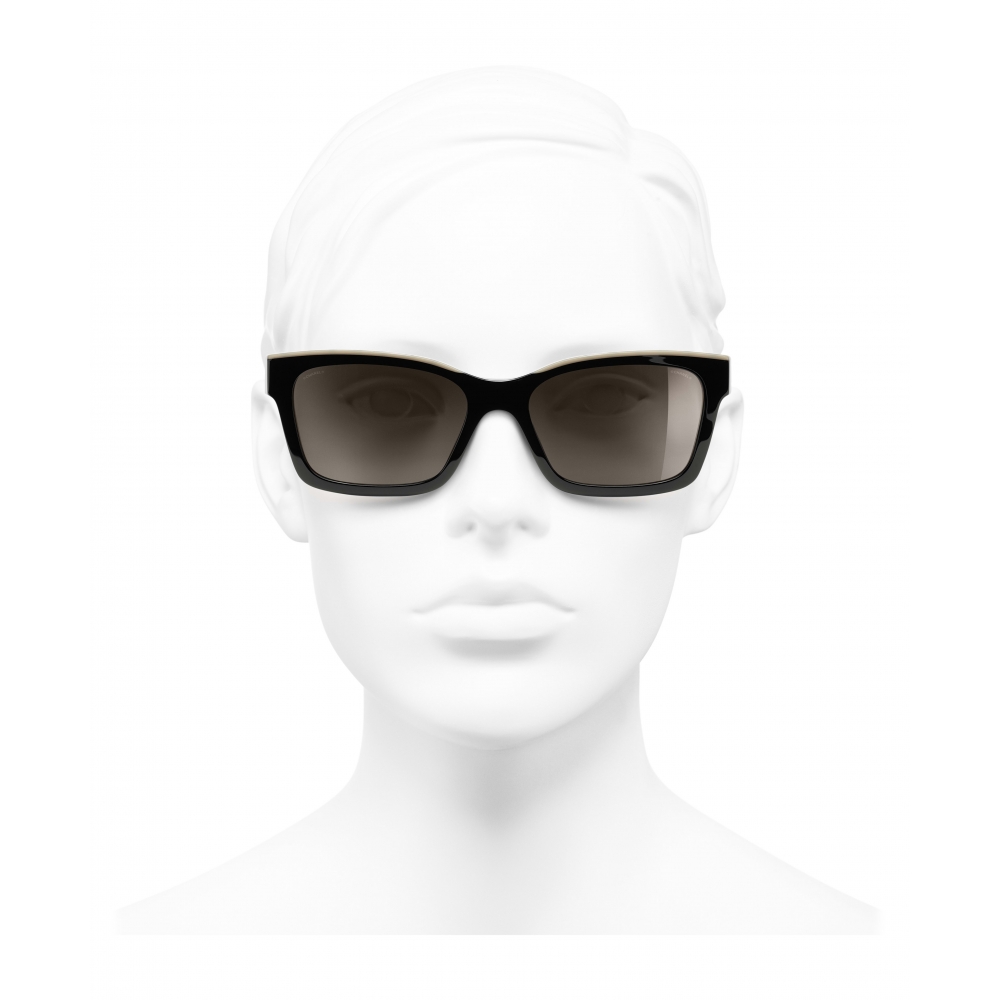 Chanel - Square Sunglasses - Black Beige Brown - Chanel Eyewear