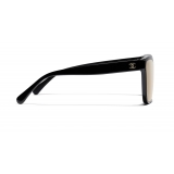Chanel - Occhiali da Sole a Maschera - Nero Oro Specchiato - Chanel Eyewear