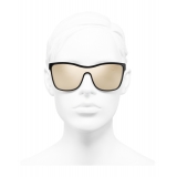 Chanel - Occhiali da Sole a Maschera - Nero Oro Specchiato - Chanel Eyewear