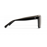 Chanel - Shield Sunglasses - Black Beige Brown - Chanel Eyewear