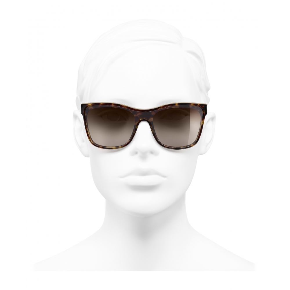 Chanel - Shield Sunglasses - Dark Tortoise Brown - Chanel Eyewear - Avvenice