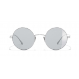 Chanel - Occhiali Rotondi da Sole - Argento Grigio - Chanel Eyewear