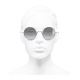 Chanel - Occhiali Rotondi da Sole - Argento Grigio - Chanel Eyewear