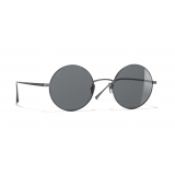 Chanel - Occhiali Rotondi da Sole - Argento Scuro Grigio - Chanel Eyewear