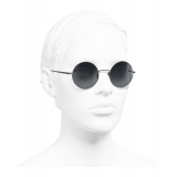 Chanel - Occhiali Rotondi da Sole - Argento Scuro Grigio - Chanel Eyewear