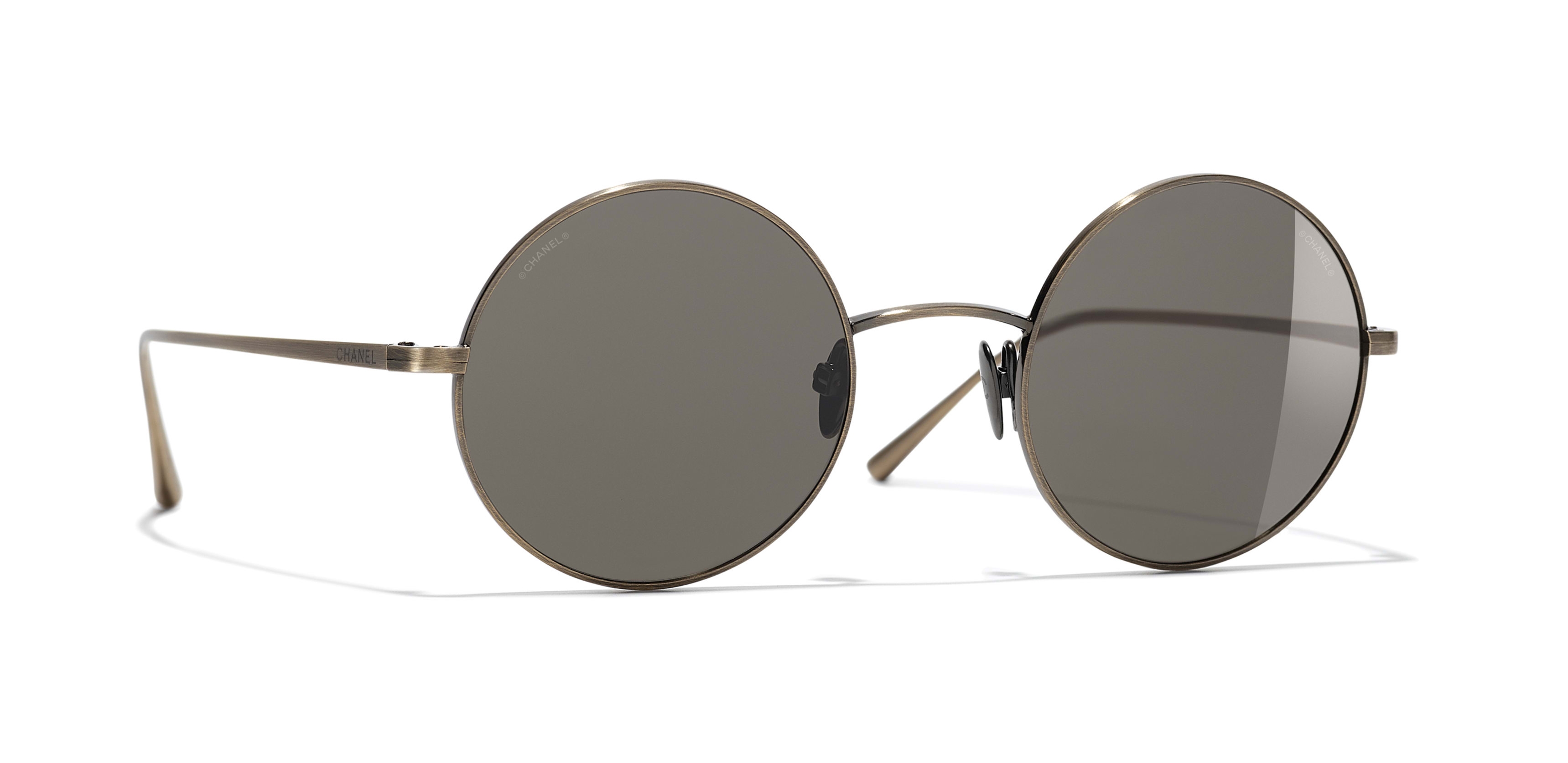 Chanel round gold clearance sunglasses