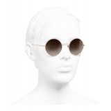 Chanel - Occhiali Rotondi da Sole - Oro Marrone Graduato - Chanel Eyewear