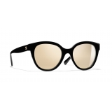 Chanel - Butterfly Sunglasses - Black Gold Mirror - Chanel Eyewear