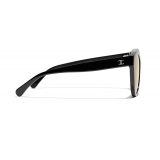 Chanel - Occhiali a Farfalla da Sole - Nero Oro Specchiato - Chanel Eyewear