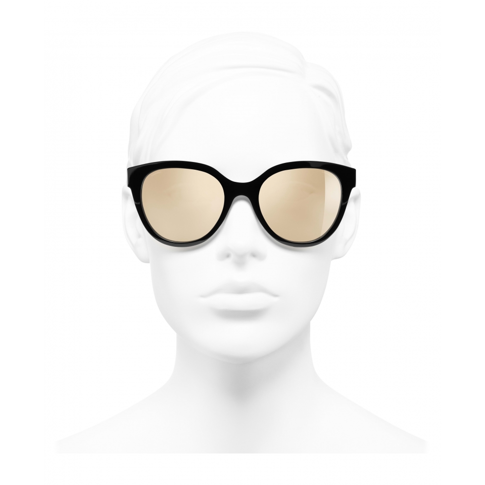 Chanel - Butterfly Sunglasses - Black Gold Mirror - Chanel Eyewear