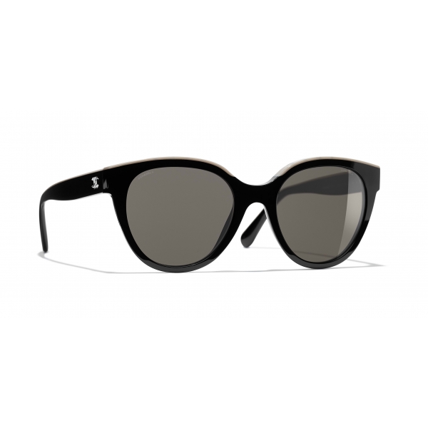 Chanel - Butterfly Sunglasses - Black Beige Brown - Chanel Eyewear