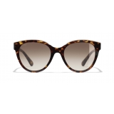 Chanel - Occhiali a Farfalla da Sole - Tartaruga Scuro Marrone - Chanel Eyewear