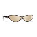 Chanel - Occhiali Cat Eye da Sole - Tartaruga Scuro Oro - Chanel Eyewear