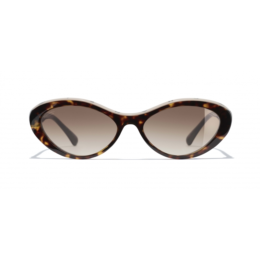 Chanel - Oval Sunglasses - Dark Tortoise Brown - Chanel Eyewear