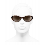 Chanel - Oval Sunglasses - Dark Tortoise Brown - Chanel Eyewear