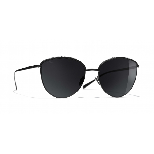 Chanel - Pantos Sunglasses - Black Gray - Chanel Eyewear