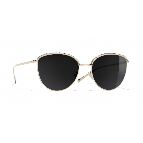 Chanel - Pantos Sunglasses - Gold Gray - Chanel Eyewear