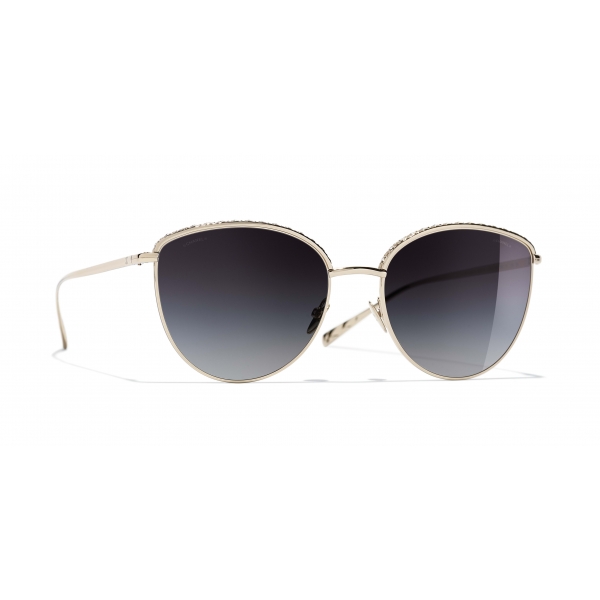New gold Chanel Pantos sunglasses Brown Golden Metal ref.511360