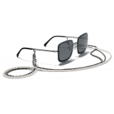 Chanel - Occhiali Quadrati da Sole - Argento Scuro Grigio - Chanel Eyewear