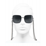 Chanel - Occhiali Quadrati da Sole - Argento Scuro Grigio - Chanel Eyewear