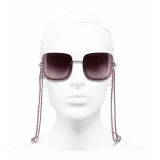 Chanel - Square Sunglasses - Dark Silver Pink - Chanel Eyewear