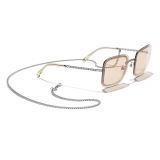 Chanel - Square Sunglasses - Silver Light Brown - Chanel Eyewear