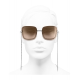 Chanel - Square Sunglasses - Silver Light Brown - Chanel Eyewear