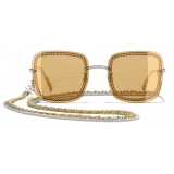 Chanel - Square Sunglasses - Silver Yellow - Chanel Eyewear