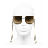 Chanel - Square Sunglasses - Silver Yellow - Chanel Eyewear