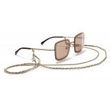 Chanel - Occhiali Quadrati da Sole - Oro Marrone Chiaro - Chanel Eyewear