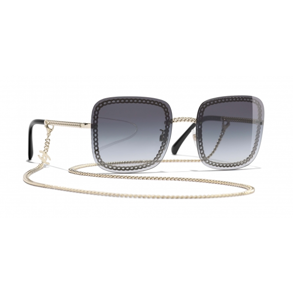 Chanel - Occhiali Quadrati da Sole - Oro Grigio - Chanel Eyewear