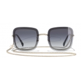 Chanel - Occhiali Quadrati da Sole - Oro Grigio - Chanel Eyewear