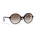 Chanel - Round Sunglasses - Dark Tortoise Brown - Chanel Eyewear