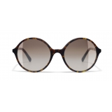 Chanel - Occhiali Rotondi da Sole - Tartaruga Scuro Marrone - Chanel Eyewear