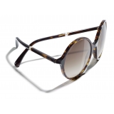 Chanel - Occhiali Rotondi da Sole - Tartaruga Scuro Marrone - Chanel Eyewear