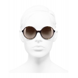 Chanel - Occhiali Rotondi da Sole - Tartaruga Scuro Marrone - Chanel Eyewear