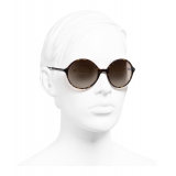 Chanel - Occhiali Rotondi da Sole - Tartaruga Scuro Marrone - Chanel Eyewear