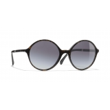 Chanel - Occhiali Rotondi da Sole - Marrone Scuro Grigio - Chanel Eyewear