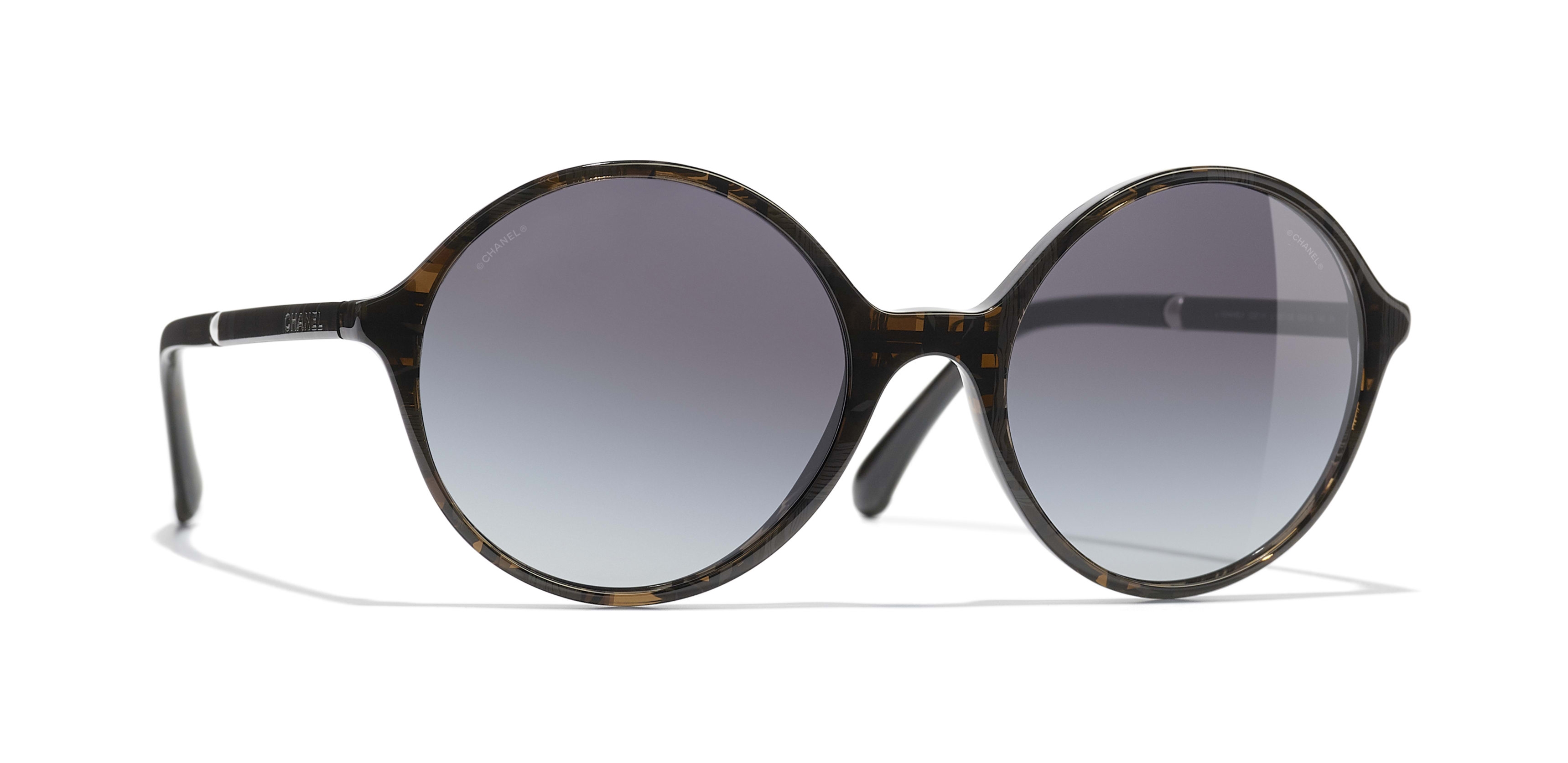 Chanel - Round Sunglasses - Dark Brown Gray - Chanel Eyewear