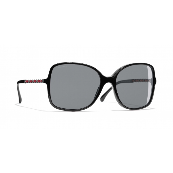 Chanel - Square Sunglasses - Black Red Gray - Chanel Eyewear