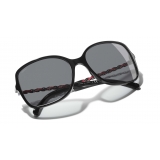 Chanel - Occhiali Quadrati da Sole - Nero Rosso Grigio - Chanel Eyewear