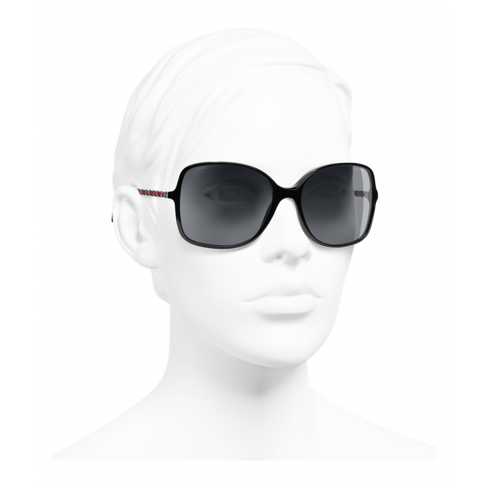 Chanel - Square Sunglasses - Black Red Gray - Chanel Eyewear - Avvenice