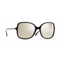 Chanel - Square Sunglasses - Black White Gold - Chanel Eyewear