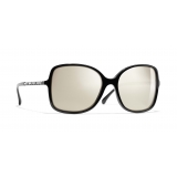 Chanel - Square Sunglasses - Black White Gold - Chanel Eyewear