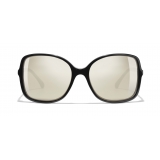 Chanel - Square Sunglasses - Black White Gold - Chanel Eyewear