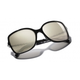 Chanel - Occhiali Quadrati da Sole - Nero Oro Bianco - Chanel Eyewear