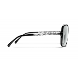 Chanel - Occhiali Quadrati da Sole - Nero Grigio Chiaro - Chanel Eyewear