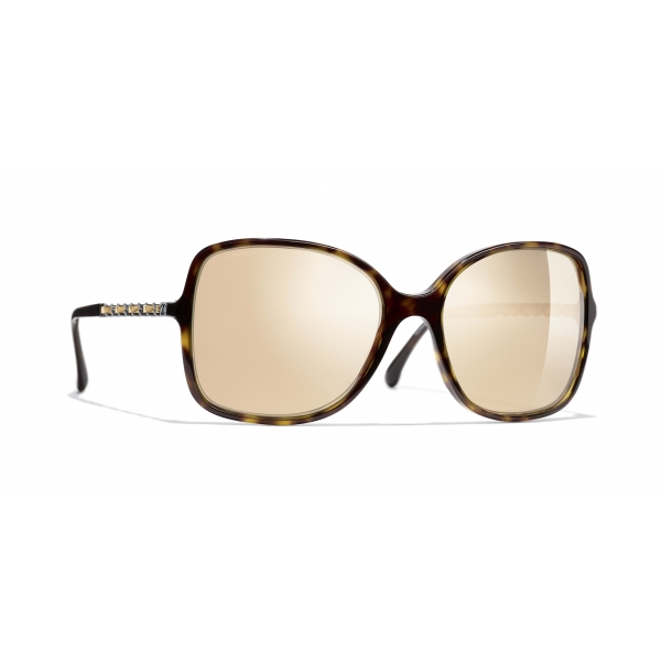 CHANEL Vintage Sunglasses Rare Oval Round Tortoise Brown Frame