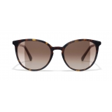 Chanel - Occhiali a Farfalla da Sole - Tartaruga Scuro Marrone - Chanel Eyewear