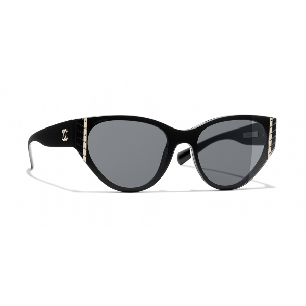 Chanel - Cat Eye Sunglasses - Black Gray - Chanel Eyewear